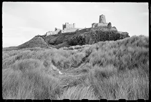 Backgroundthe: A general view of Bamburgh Castle, seen from the