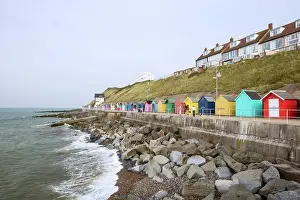 Sheringham: General view of bathing huts on East Promenade