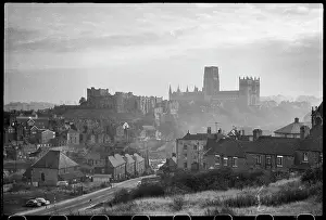 Midground: A general view of Durham overlooking the River