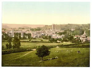 Glastonbury: General view, Glastonbury, England