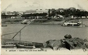 Assuan: General view with Grand Hotel, Aswan, Egypt