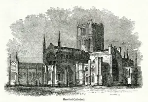 Herefordshire: General view of Hereford Cathedral, Herefordshire