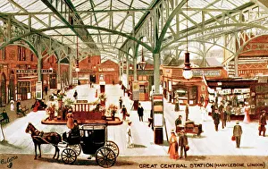 Booking: General view inside Marylebone Station, London