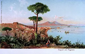 Erupt: General view of Naples and Pignolo, Italy