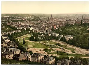 Wiesbaden: General view from Neroberg, Wiesbaden, Hesse-Nassau, Germany