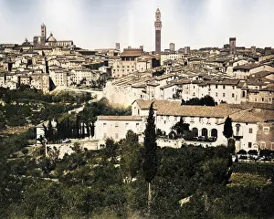 Campanile: General view of Siena, Italy
