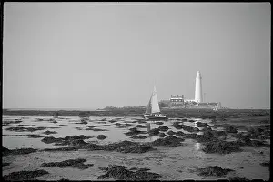 Foregroundthe: A general view of St Mary's Island lighthouse