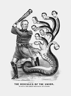 Hitting: General Winfield Scott of the Union Army, depicted