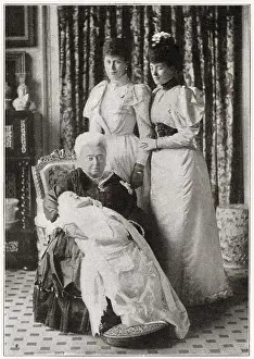 Heir: Four Generations Queen Victoria with Princess Alexandra & Princess Mary and great-grandson Prince Edward 1894