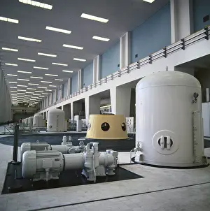 Aswan: Generator hall of Aswan hydroelectric station, 1971