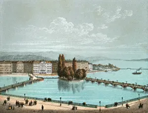 Bergues: GENEVA/ILE ROUSSEAU 4/60