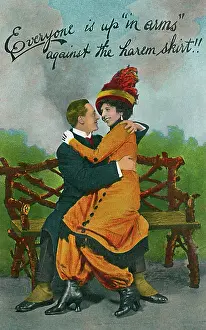 Cuddling: Gentleman not at all aghast about the Harem Skirt