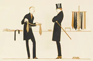 Chooses: Gentleman Buying Necktie