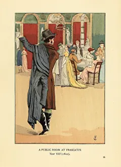 Tricorn: Gentleman in carrick coat in Frascati's, Paris