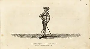 Armes: Gentleman fencer in first position to draw a sword