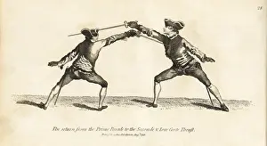 Armes: Gentleman fencer in the return from the Prime