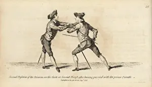 Armes: Gentleman fencer in the second position of