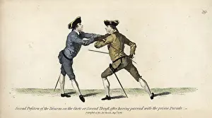 Disarm: Gentleman fencer in the second position of