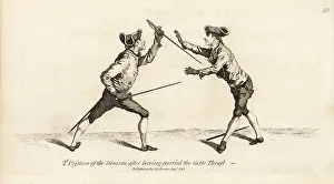 Armes: Gentleman fencer taking his opponent's sword