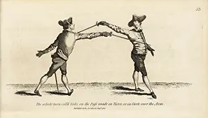 Armes: Gentleman fencer in the whole turn called Volte