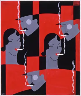 Smokes: Gentleman in top hat and monacle and a chic young woman