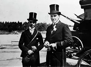 Epsom: Gentleman in top hats at the Derby