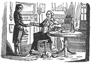 Wages: Gentleman paying a tradesman or servant, c1800