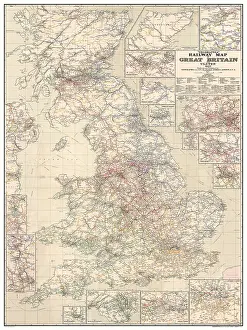 Fold: Geographia Railway Map of Great Britain