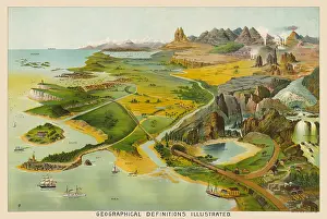 Levi: Geography Chart, Vintage Print, 1893