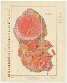 Linen: Geological Map of Arran (The Survey, 1910)
