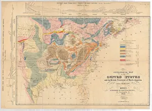 1853: Geological Map - US and British Provinces of North America