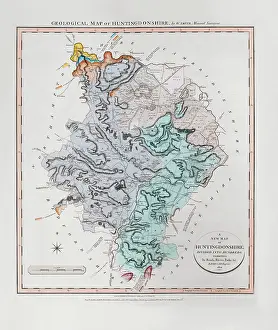 1821: Geological Map of Huntingdonshire (William Smith, 1821)