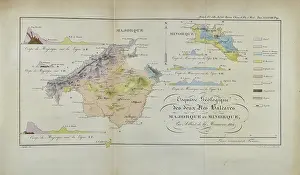 Geological: Geological map of Majorca and Minorca (Marmora 1834)