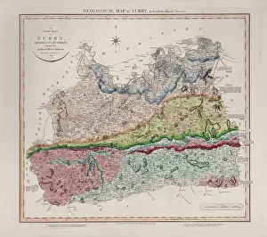 1819: Geological Map of Surry (William Smith, 1819)