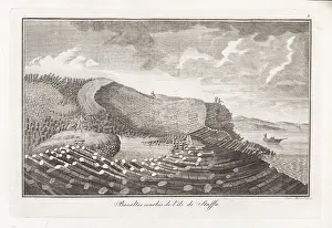 Geologists exploring the basalt formations on Staffa, 1822