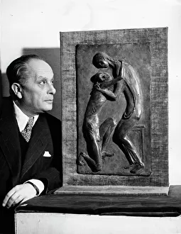 Ehrlich: Georg Ehrlich, Austrian sculptor, with Christ the Healer