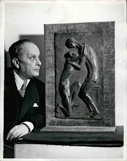 Ehrlich: Georg Ehrlich, Austrian sculptor, with Christ the Healer