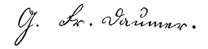 Philosophers: Georg Friedrich Daumer, signature