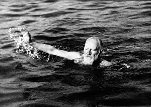 Profitable: George Bernard Shaw, playwright, swimming