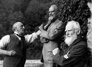 Suna: George Bernard Shaw (right), poses by his ?