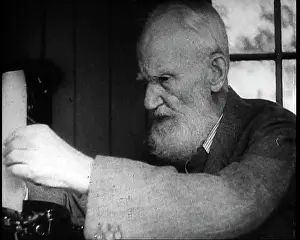 George Bernard Shaw Setting Up a Typewriter