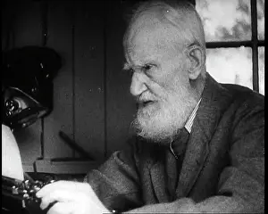 George Bernard Shaw Setting Up a Typewriter