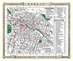 Bradshaw: George Bradshaw map of Berlin, Germany