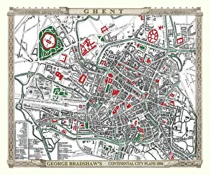 Ghent: George Bradshaw map of Ghent, Belgium