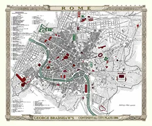 Bradshaw: George Bradshaw map of Rome, Italy