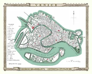 Bradshaw: George Bradshaw map of Venice, Italy
