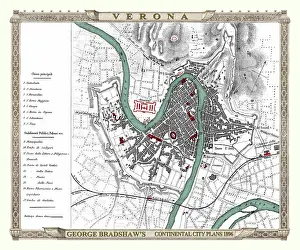 Verona: George Bradshaw map of Venice, Italy