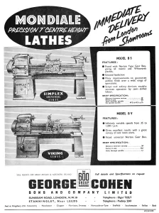 Lathes: George Cohen Machine Tools Mondiale Lathes