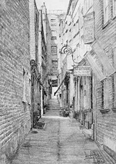 Aviary: George Court, looking towards The Strand, 1924