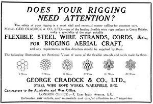 Cradock: George Cradock Steel Wire & Ropes. Rigging Wires 1915